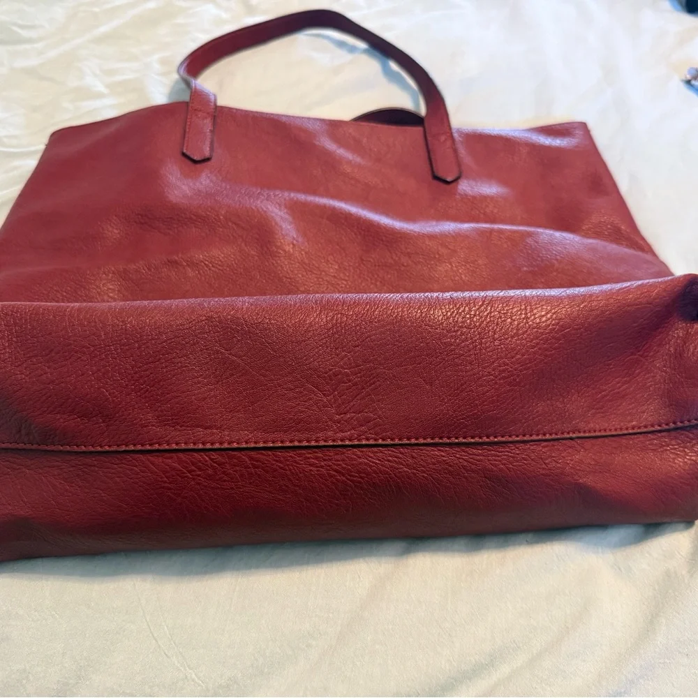 Overbrooke | Burgundy Large Vegan Leather Tote Shoulder Bag